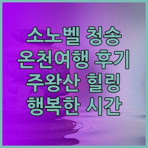 소노벨 청송 온천여행 후기 주왕산 힐링 리조트에서의 행복한 시간