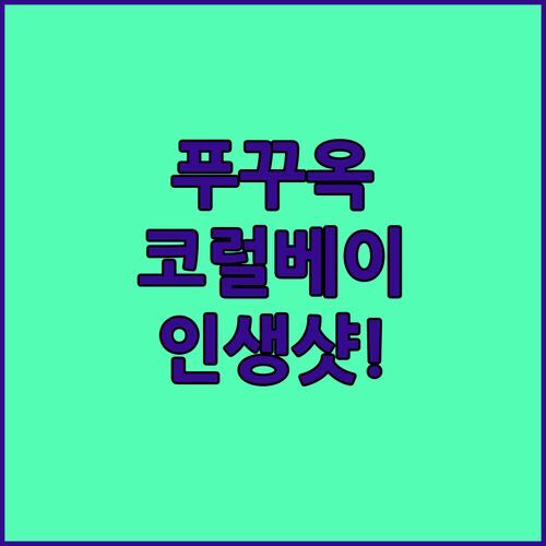 푸꾸옥 코럴 베이 롱비치 석양 맛집 여기서 인생샷!