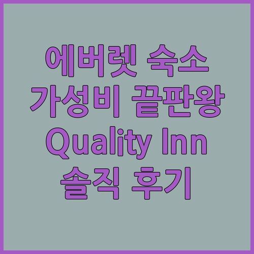 에버렛 여행객 필독 Quality Inn & Suites Everett 숙박 후기 가성비 끝판왕!
