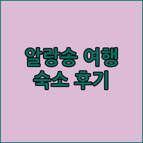 알랑송 여행객 필독 이비스 알렌콘 숙박 후기 장단점 완벽 분석