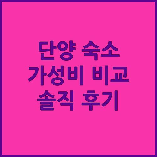 단양 가성비 숙소 추천! 에델바이스, 마루, 베라 가격 비교 & 솔직 후기 💯