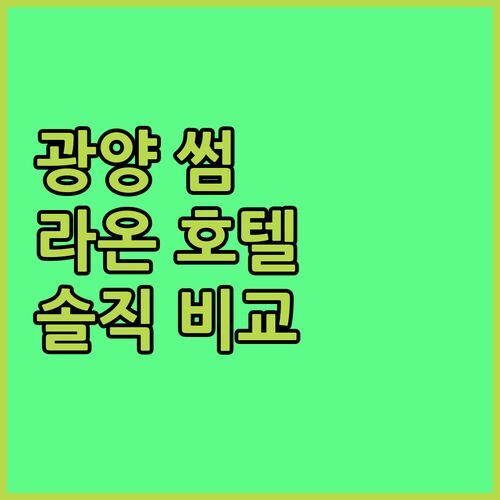 광양 썸 vs 라온 호텔! 솔직 후기 비교, 당신의 선택은?
