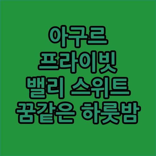 아구르 프라이빗 하우스 Valley Suites! 60m² 럭셔리 공간에서 꿈같은 하룻밤을!