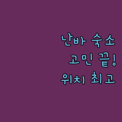 오사카 난바 숙소 고민 끝! ✨ 도톤보리, 닛폰바시, 신사이바시 완전 정복 가능한 가성비 숙소는 어디?