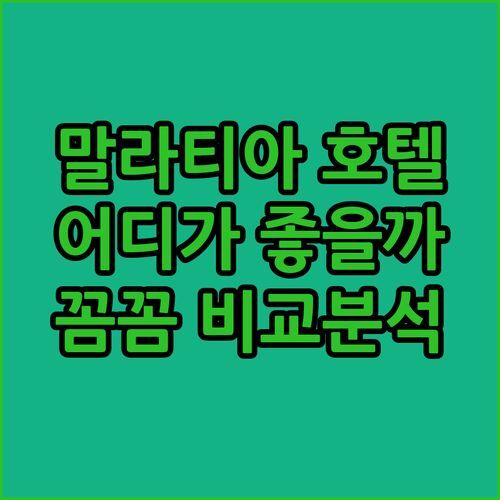 말라티아 호텔 어디서 묵을까? 아네몬 & 뫼벤픽 호텔 비교분석!