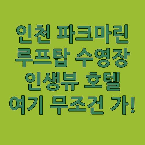 인천 파크마린 호텔! 루프탑 수영장 뷰에 반하다?!