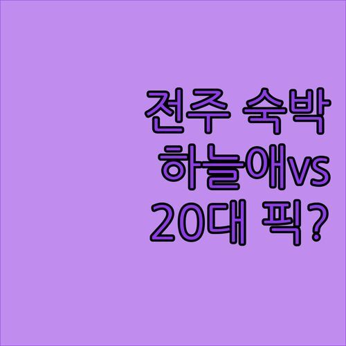 전주 한옥마을 숙박 고민 끝! 하늘애 vs 다른 곳, 20대 픽은?