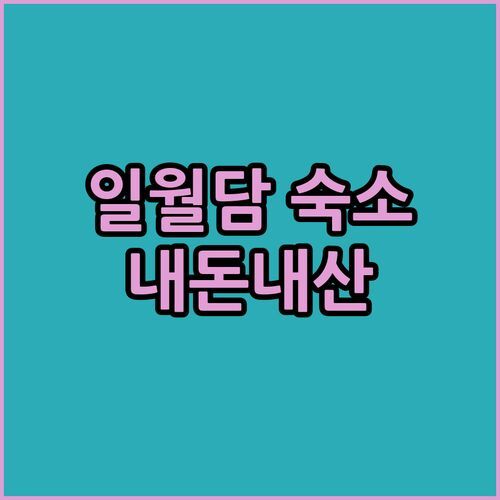 일월담 가성비 숙소 밍 후 비앤비 내돈내산 후기 뷰 맛집 조식 맛집 예약 꿀팁